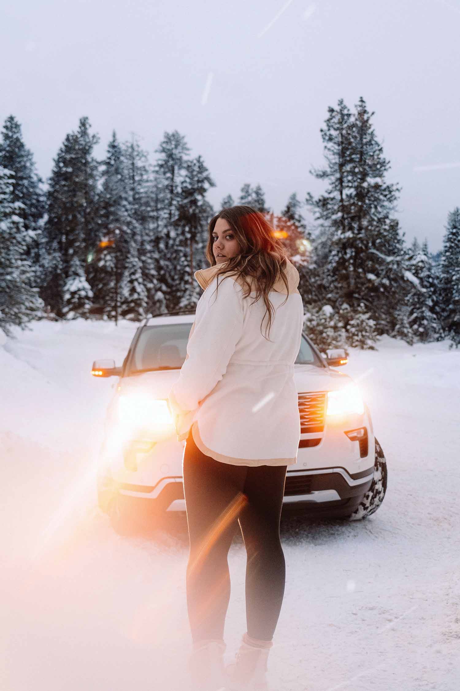 a person standing in the snow